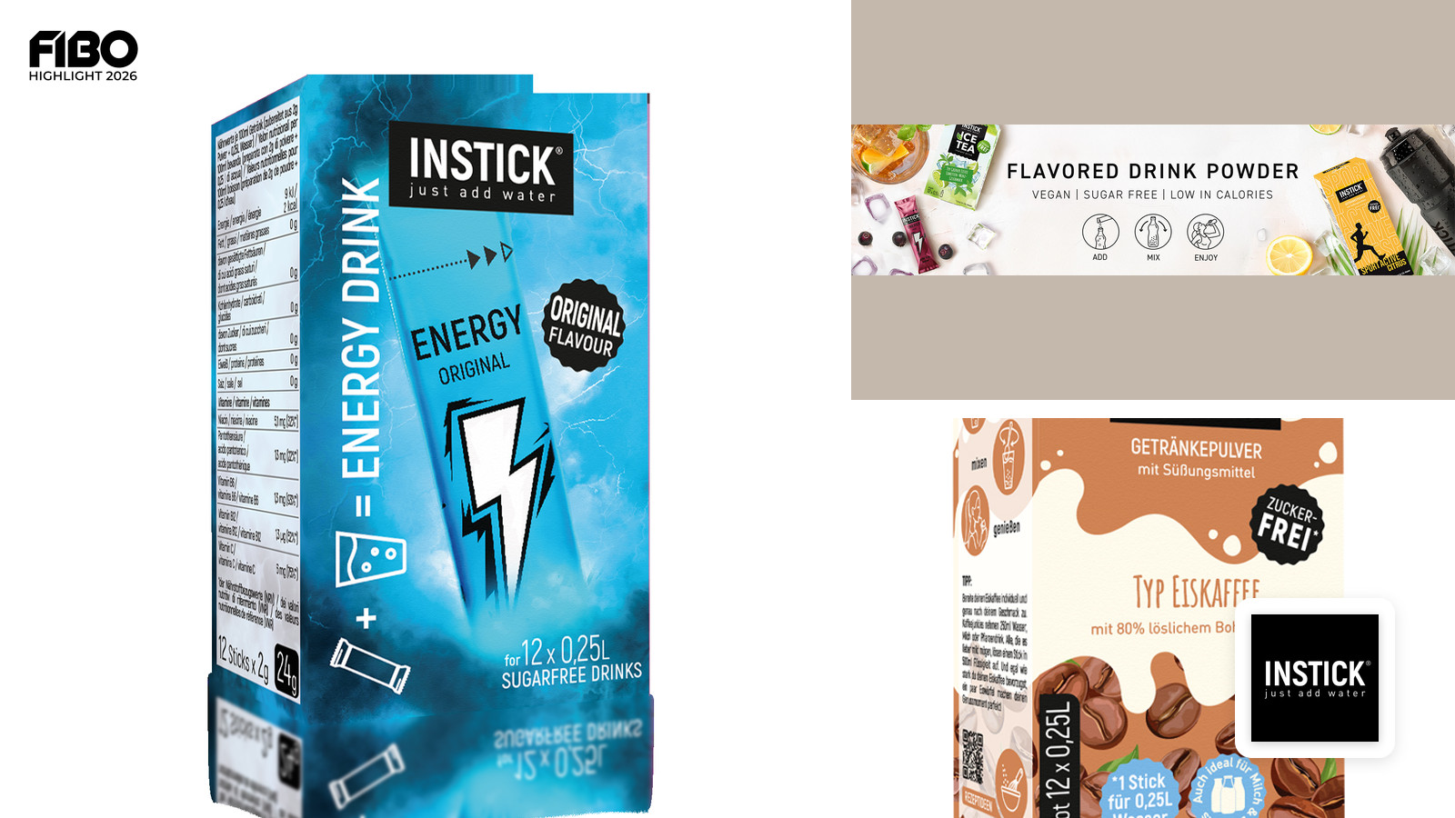 Zuckerfreier Genuss für unterwegs: Amigo Versand GmbH & Co. KG präsentiert INSTICK auf der FIBO 2026