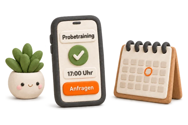 Nutzer stellt eine Probetraining-Anfrage im Studio seiner Wahl